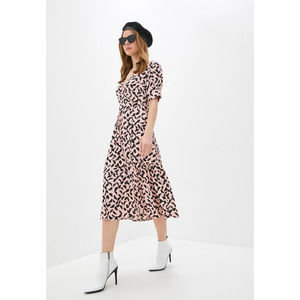 Topshop Splash Print Wrap Midi Dress Button Down Womens Size 4 Preppy Black Pink